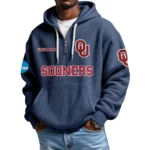 Oklahoma Sooners Waffle Knit Hoodie Quarter Zip 2026 Limited Customize Name
