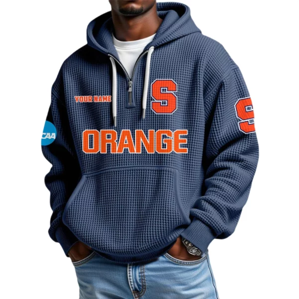 Syracuse Orange Waffle Knit Hoodie Quarter Zip 2026 Limited Customize Name
