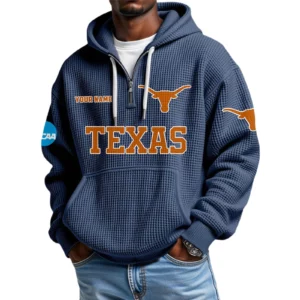 Texas Longhorns Waffle Knit Hoodie Quarter Zip 2026 Limited Customize Name