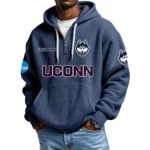 Uconn Huskies Waffle Knit Hoodie Quarter Zip 2026 Limited Customize Name