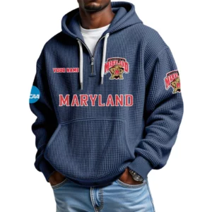 Maryland Terrapins Waffle Knit Hoodie Quarter Zip 2026 Limited Customize Name