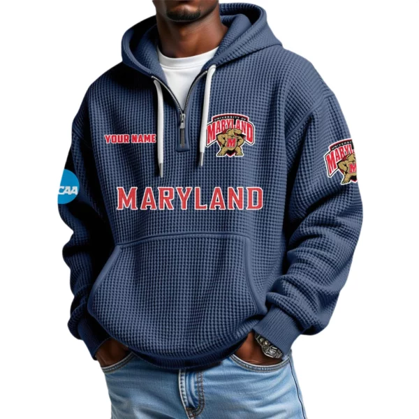 Maryland Terrapins Waffle Knit Hoodie Quarter Zip 2026 Limited Customize Name