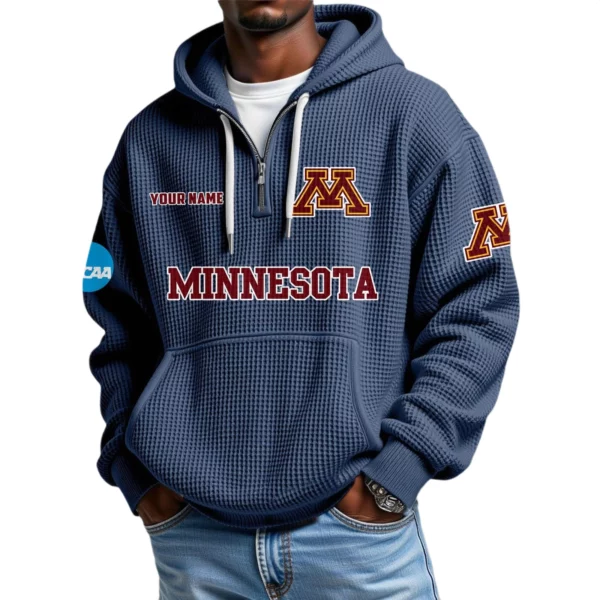 Minnesota Golden Gophers Waffle Knit Hoodie Quarter Zip 2026 Limited Customize Name