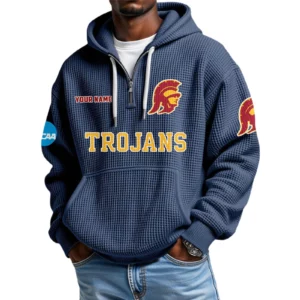 USC Trojans Waffle Knit Hoodie Quarter Zip 2026 Limited Customize Name