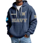 Navy Midshipmen Waffle Knit Hoodie Quarter Zip 2026 Limited Customize Name