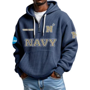 Navy Midshipmen Waffle Knit Hoodie Quarter Zip 2026 Limited Customize Name