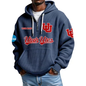 Utah Utes Waffle Knit Hoodie Quarter Zip 2026 Limited Customize Name