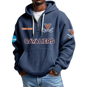 Virginia Cavaliers Waffle Knit Hoodie Quarter Zip 2026 Limited Customize Name