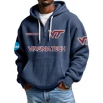 Virginia Tech Hokies Waffle Knit Hoodie Quarter Zip 2026 Limited Customize Name