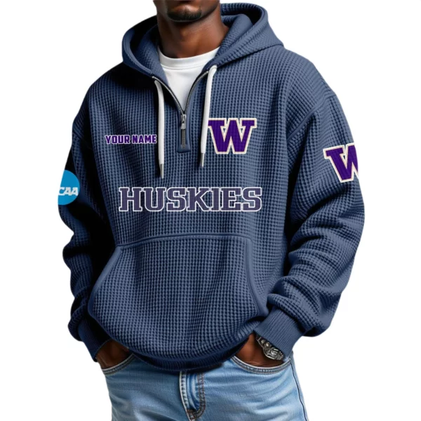 Washington Huskies Waffle Knit Hoodie Quarter Zip 2026 Limited Customize Name