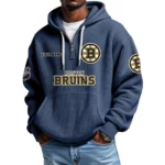 Boston Bruins Waffle Knit Hoodie Quarter Zip 2026 Limited Personalize Name