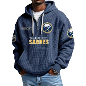Buffalo Sabres Waffle Knit Hoodie Quarter Zip 2026 Limited Personalize Name
