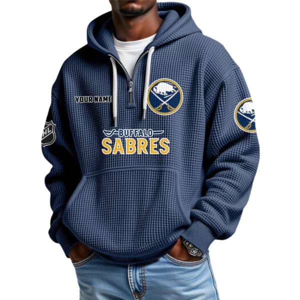 Buffalo Sabres Waffle Knit Hoodie Quarter Zip 2026 Limited Personalize Name