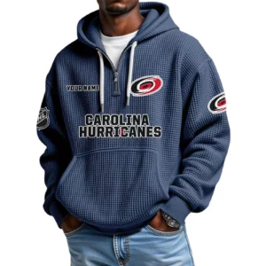 Carolina Hurricanes Waffle Knit Hoodie Quarter Zip 2026 Limited Personalize Name