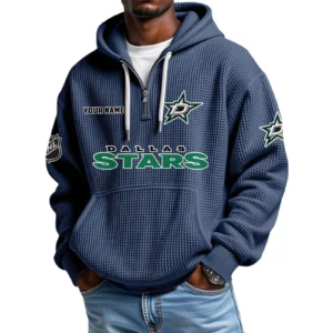 Dallas Stars Waffle Knit Hoodie Quarter Zip 2026 Limited Personalize Name