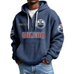 Edmonton Oilers Waffle Knit Hoodie Quarter Zip 2026 Limited Personalize Name