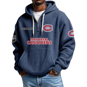 Montreal Canadiens Waffle Knit Hoodie Quarter Zip 2026 Limited Personalize Name