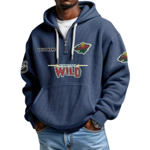 Minnesota Wild Waffle Knit Hoodie Quarter Zip 2026 Limited Personalize Name