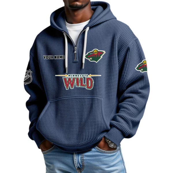 Minnesota Wild Waffle Knit Hoodie Quarter Zip 2026 Limited Personalize Name