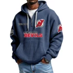 New Jersey Devils Waffle Knit Hoodie Quarter Zip 2026 Limited Personalize Name