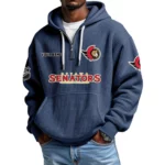 Ottawa Senators Waffle Knit Hoodie Quarter Zip 2026 Limited Personalize Name