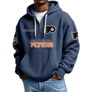 Philadelphia Flyers Waffle Knit Hoodie Quarter Zip 2026 Limited Personalize Name