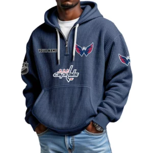 Washington Capitals Waffle Knit Hoodie Quarter Zip 2026 Limited Personalize Name