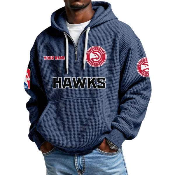 Atlanta Hawks Waffle Knit Hoodie Quarter Zip 2026 Limited Personalize Name