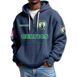 Boston Celtics Waffle Knit Hoodie Quarter Zip 2026 Limited Personalize Name