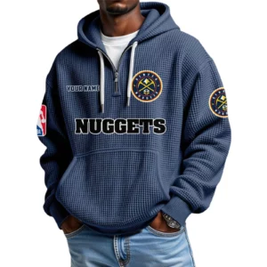 Denver Nuggets Waffle Knit Hoodie Quarter Zip 2026 Limited Personalize Name