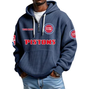 Detroit Pistons Waffle Knit Hoodie Quarter Zip 2026 Limited Personalize Name