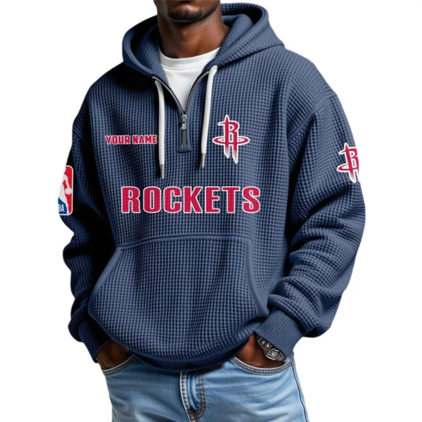 Houston Rockets Waffle Knit Hoodie Quarter Zip 2026 Limited Personalize Name
