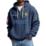 Indiana Pacers Waffle Knit Hoodie Quarter Zip 2026 Limited Personalize Name