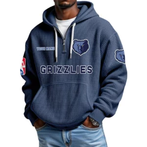 Memphis Grizzlies Waffle Knit Hoodie Quarter Zip 2026 Limited Personalize Name