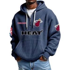 Miami Heat Waffle Knit Hoodie Quarter Zip 2026 Limited Personalize Name