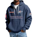 Oklahoma City Thunder Waffle Knit Hoodie Quarter Zip 2026 Limited Personalize Name
