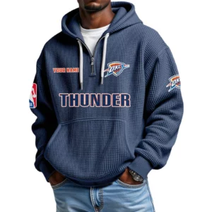 Oklahoma City Thunder Waffle Knit Hoodie Quarter Zip 2026 Limited Personalize Name