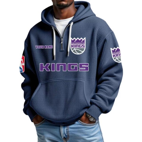 Sacramento Kings Waffle Knit Hoodie Quarter Zip 2026 Limited Personalize Name