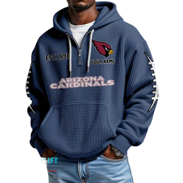 Arizona Cardinals Waffle Knit Hoodie Quarter Zip 2026 Limited Personalize Name