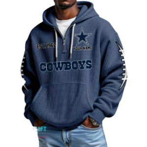 Dallas Cowboys Waffle Knit Hoodie Quarter Zip 2026 Limited Personalize Name