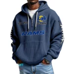 Los Angeles Rams Waffle Knit Hoodie Quarter Zip 2026 Limited Personalize Name