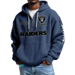 Las Vegas Raiders Waffle Knit Hoodie Quarter Zip 2026 Limited Personalize Name