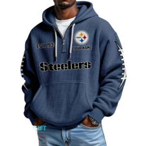 Pittsburgh Steelers Waffle Knit Hoodie Quarter Zip 2026 Limited Personalize Name