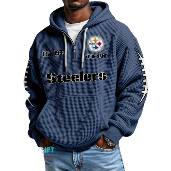 Pittsburgh Steelers Waffle Knit Hoodie Quarter Zip 2026 Limited Personalize Name