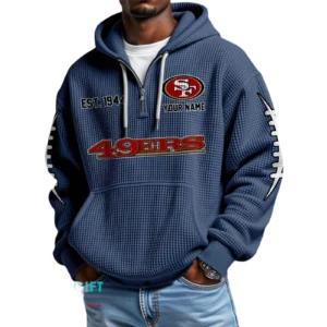 San Francisco 49ers Waffle Knit Hoodie Quarter Zip 2026 Limited Personalize Name