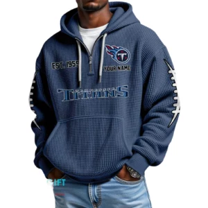 Tennessee Titans Waffle Knit Hoodie Quarter Zip 2026 Limited Personalize Name