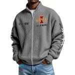 Iowa State Cyclones Men’s Full Zip Waffle Knit Long Sleeve Sweatshirt Personalize Name
