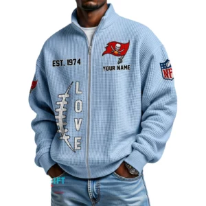 Tampa Bay Buccaneers Men’s Full Zip Waffle Knit Long Sleeve Sweatshirt 2026 Limited Personalize Name