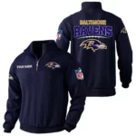 Baltimore Ravens Quarter Zip Sweatshirt Stand Collar Custom Name