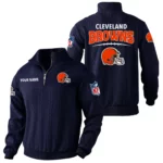 Cleveland Browns Quarter Zip Sweatshirt Stand Collar Custom Name